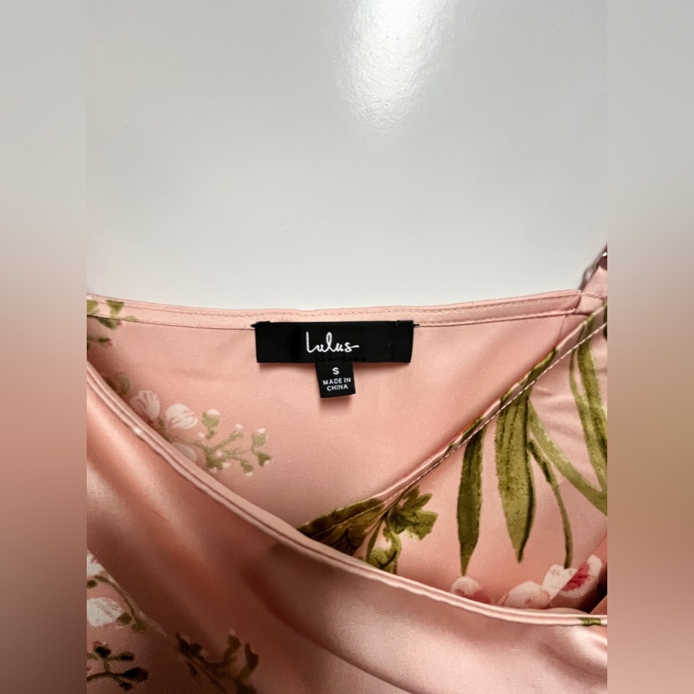Lulus Remarkable Entrance Pink Floral Print midi Dress Size Small - Picture 2 of 5